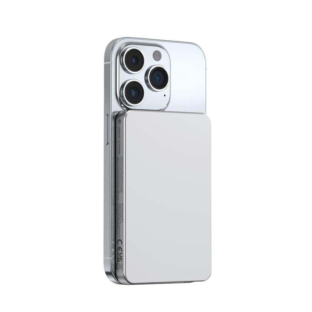 Urban Vitamin Marin 5.000mAh magnet. 15W Wireless Powerbank, silber – Bild 2