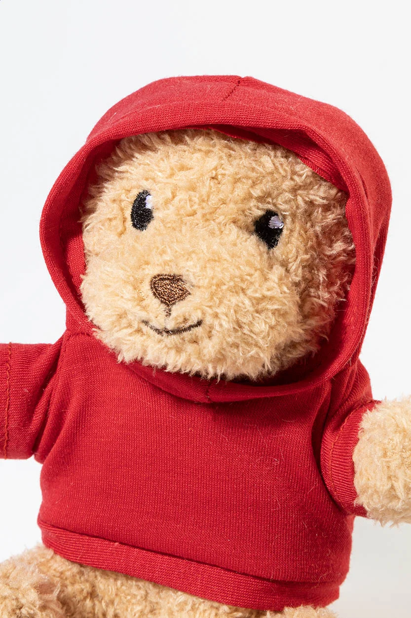 Plüsch-Teddybär Hobear mit Hoodie, rot – Bild 5