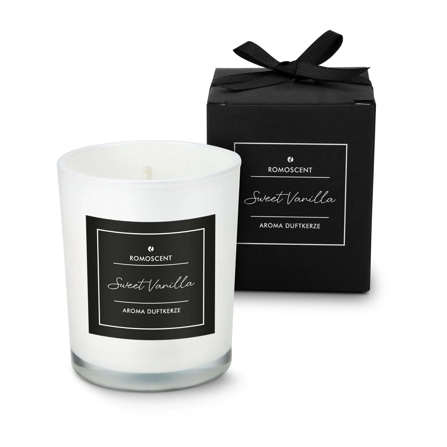 ROMOSCENT® Aromakerze Sweet Vanilla, schwarz-weiß – Bild 7