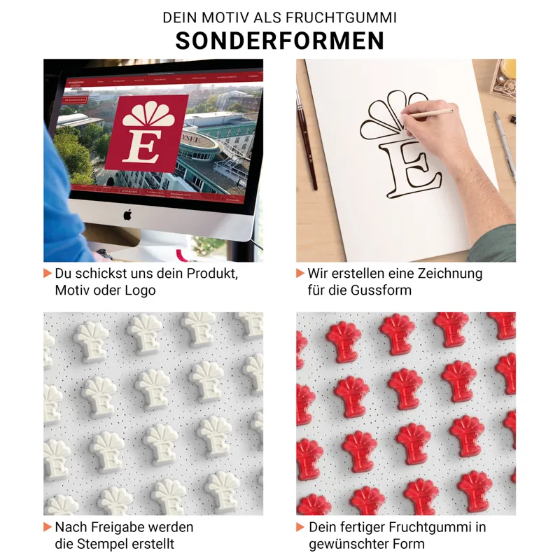 Minitüte Sonderform, 10 g, Folie kompostierbar transparent, Trolli Fruchtgummi, transparent – Bild 2