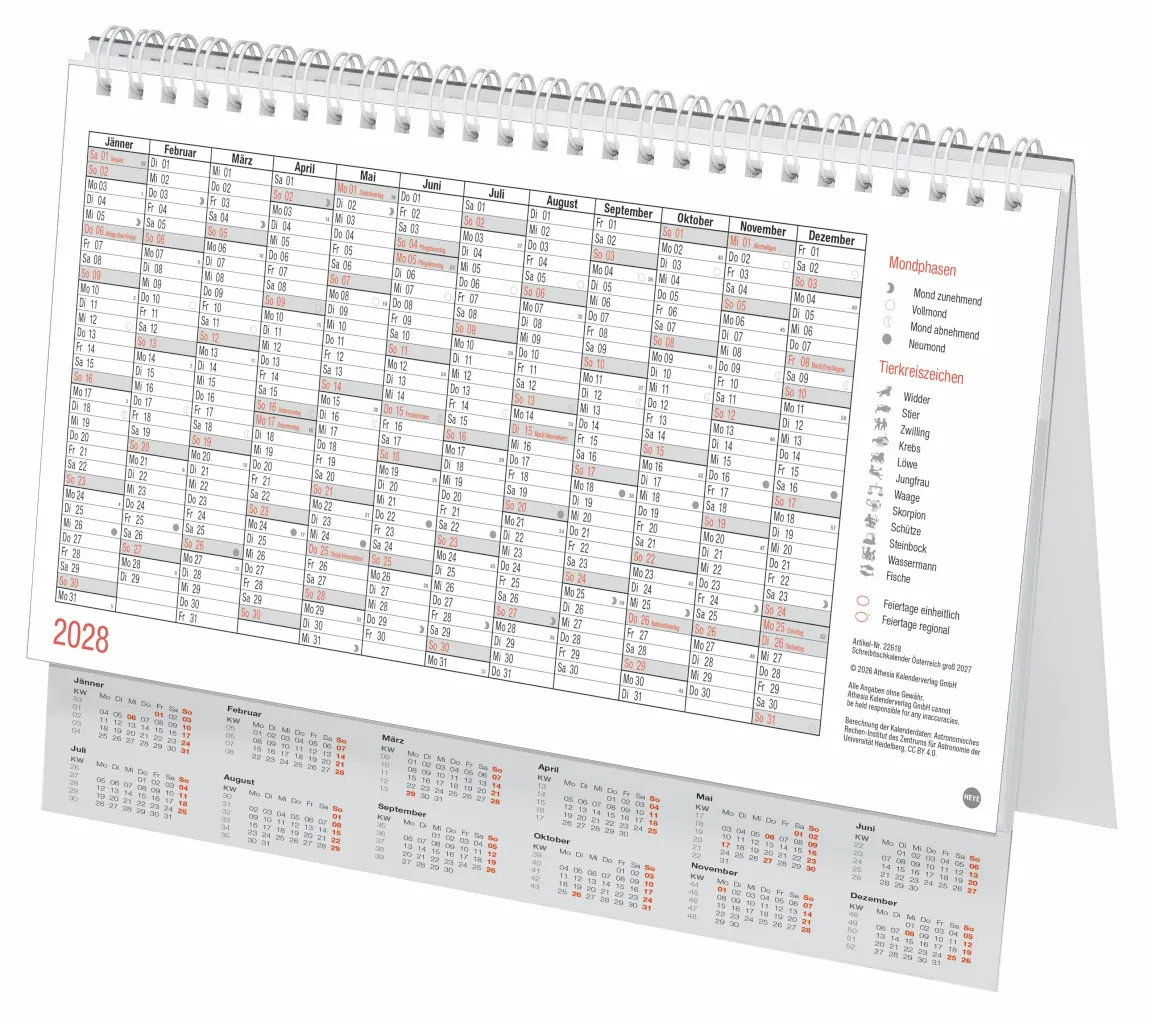 Schreibtischkal Österreich groß Tischkalender 2027 – Bild 13