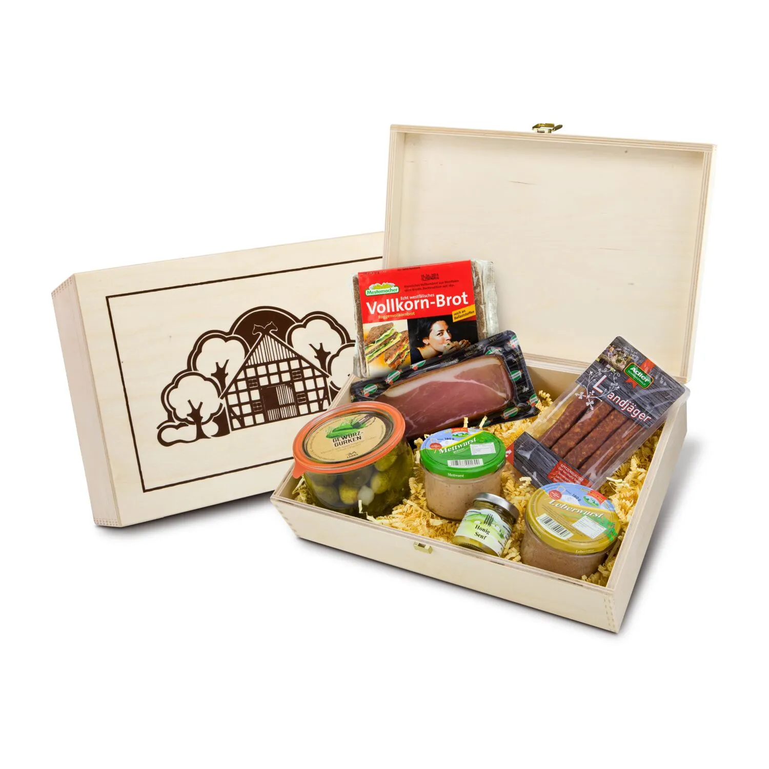 Geschenkset / Präsenteset: Herzhafte Kiste, braun – Bild 2