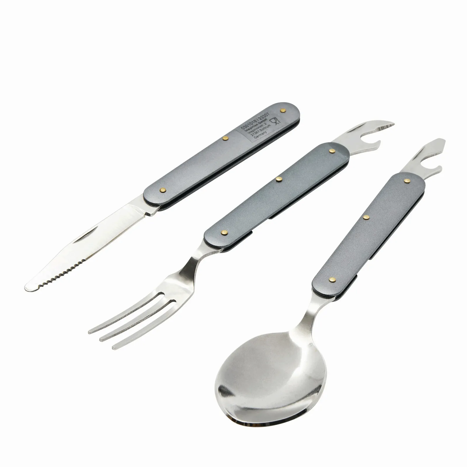 CAMPING - Outdoor-Besteck-Set grau, grau – Bild 2