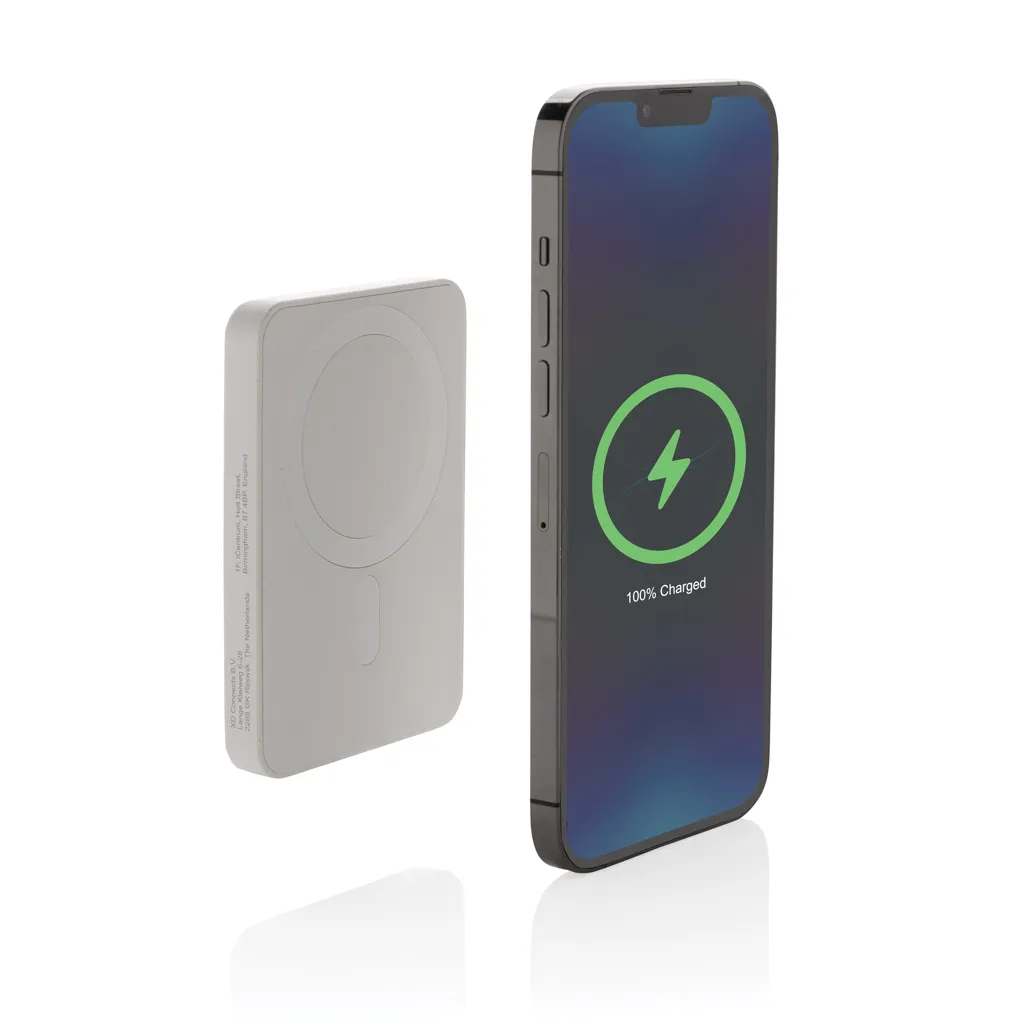 Magnetix 5.000mAh magnetische Powerbank aus RCS recycel. ABS, weiß – Bild 2