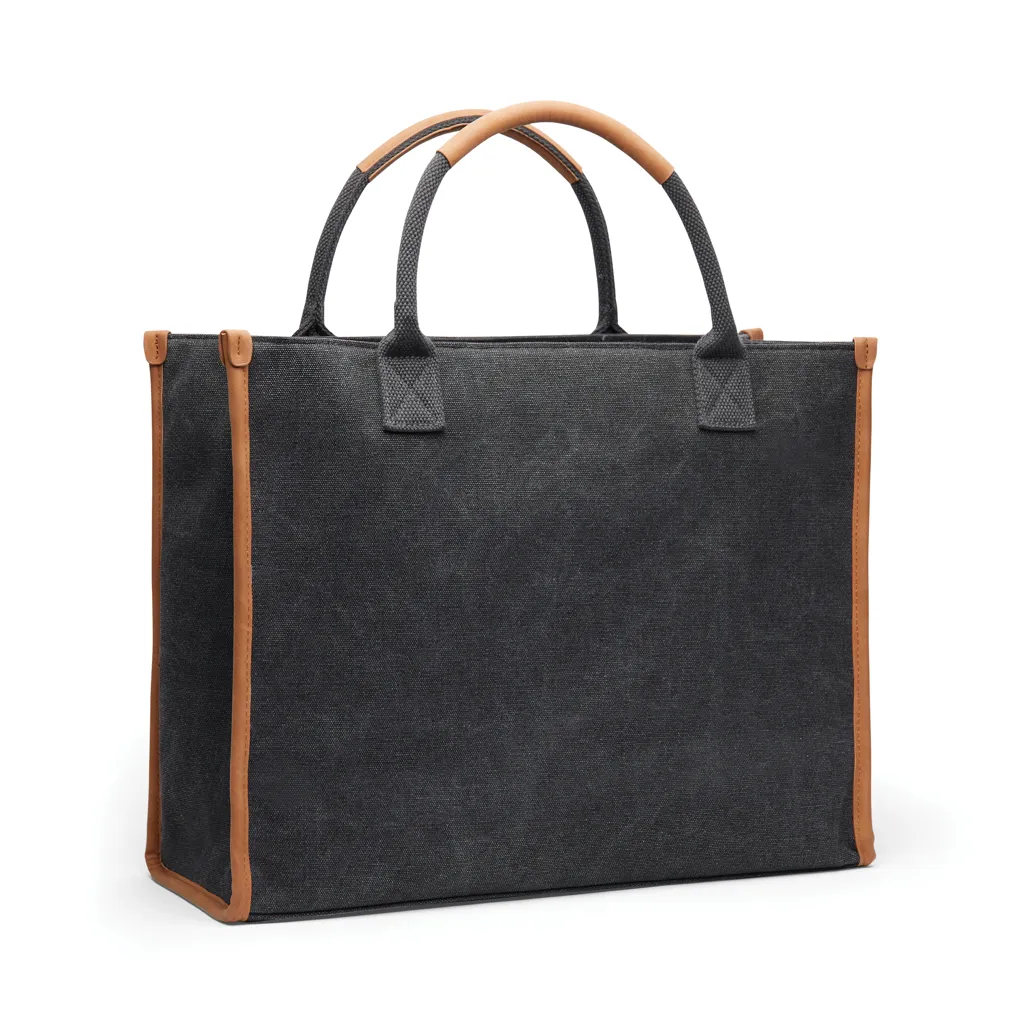 VINGA Bosler Büro-Tasche aus RCS recyceltem Canvas, schwarz – Bild 3