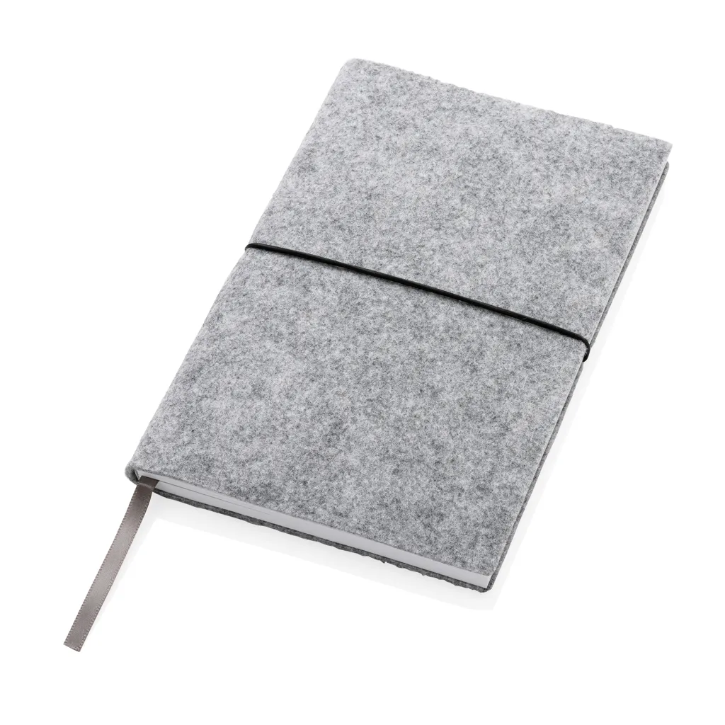 A5-Softcover-Notizbuch aus GRS zertifiert recyceltem Filz, grau – Bild 2