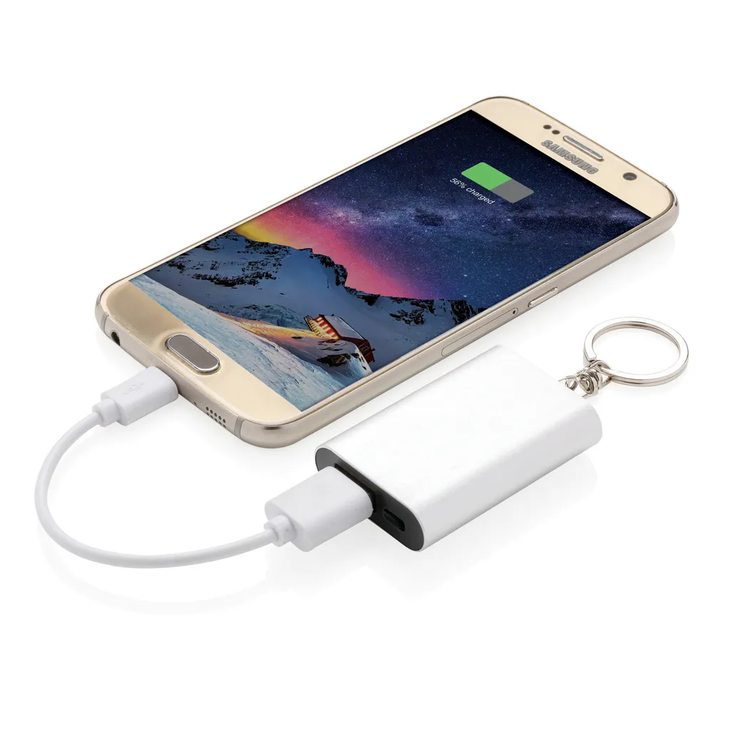 1.000 mAh Schlüsselanhänger Powerbank, silber – Bild 2