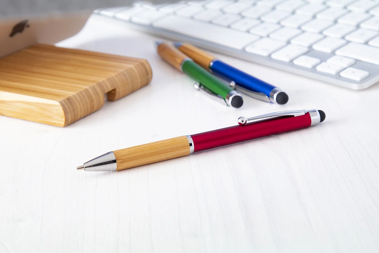 Touchpen Bollys mit Kugelschreiber, rot – Bild 2