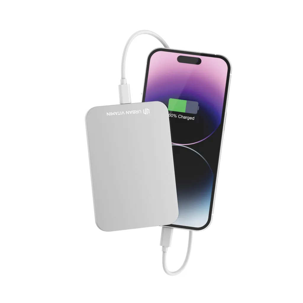 Urban Vitamin Burbank 3000mAh Powerbank aus RCS Plastik/Alu, silber – Bild 5