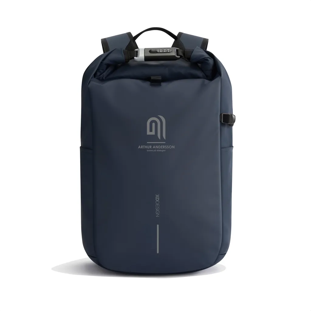 Urban wasserabweisender Anti-Diebstahl Rucksack, navy blau – Bild 23