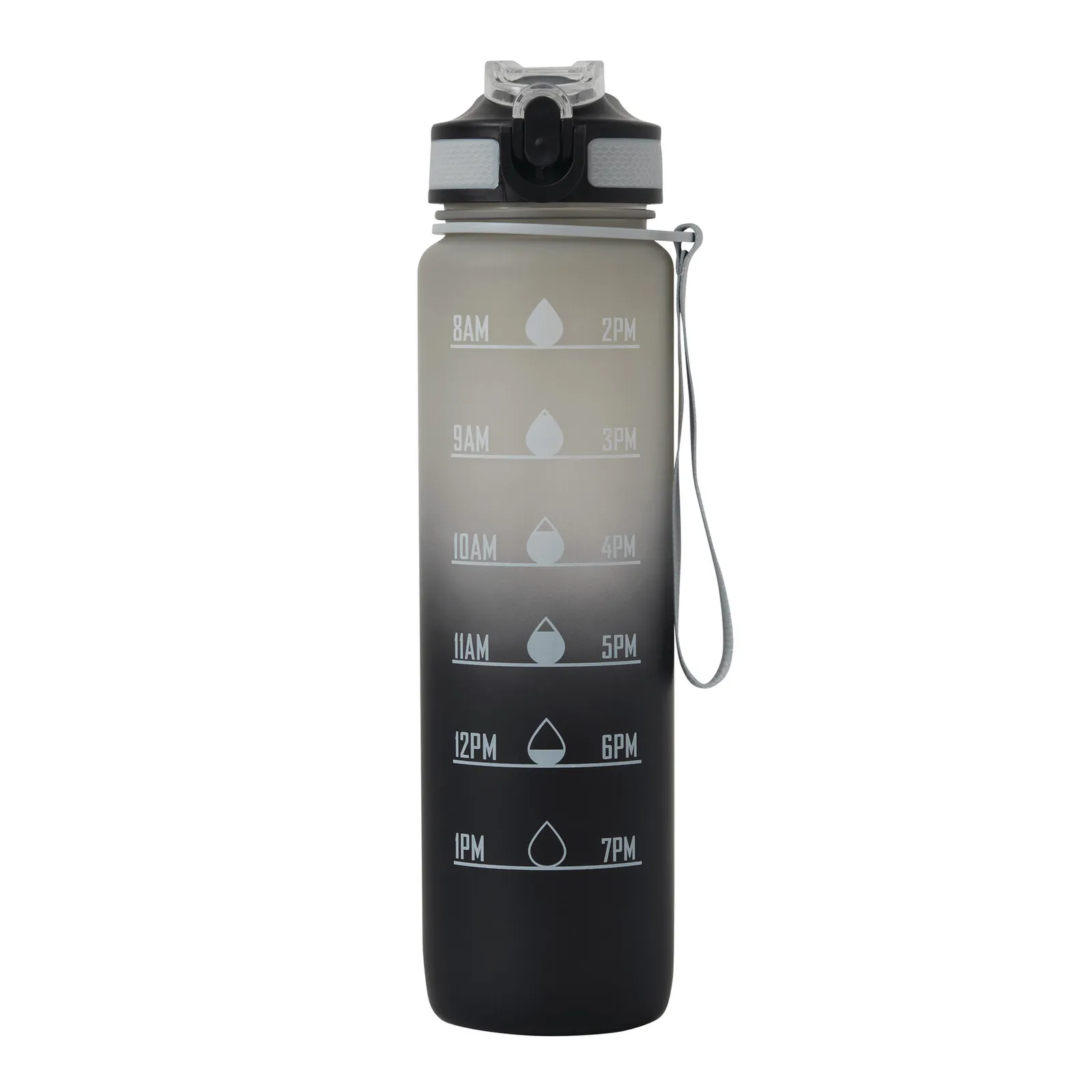 HYDRO LEVEL - Sport-Trinkflasche, grau, schwarz – Bild 2