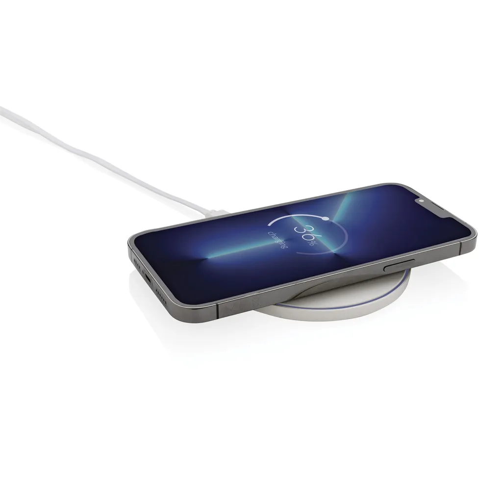 10W Wireless Charger aus RCS Standard recyceltem Kunststoff, weiß – Bild 2