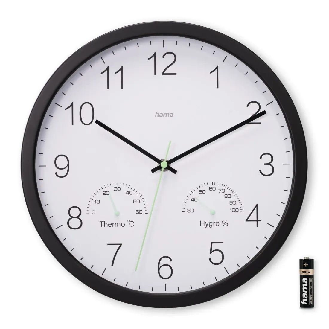 Hama "Santorini" Wanduhr, Schwarz – Bild 4