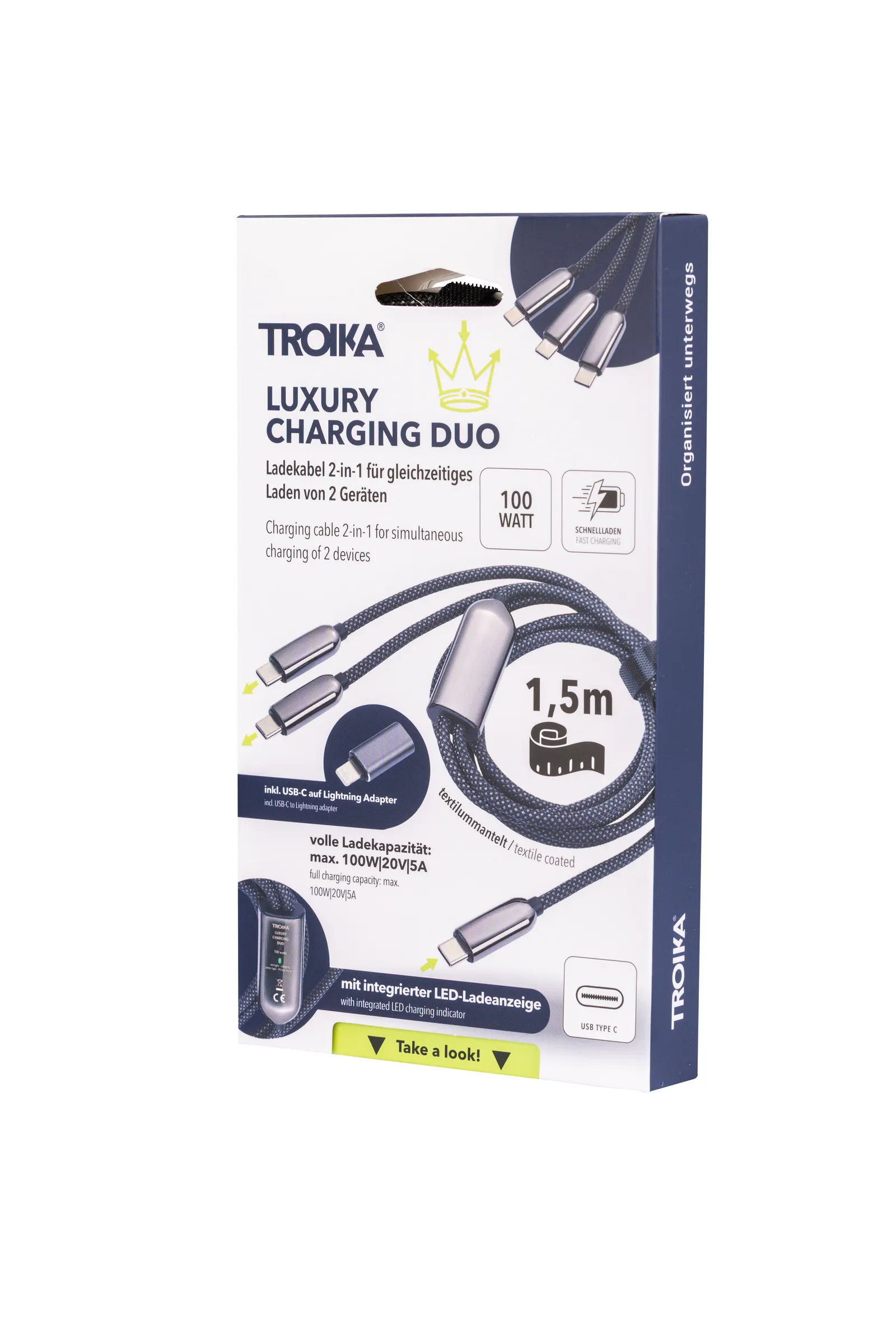 Ladekabel LUXURY CHARGING DUO, gunmetal/schwarz – Bild 7