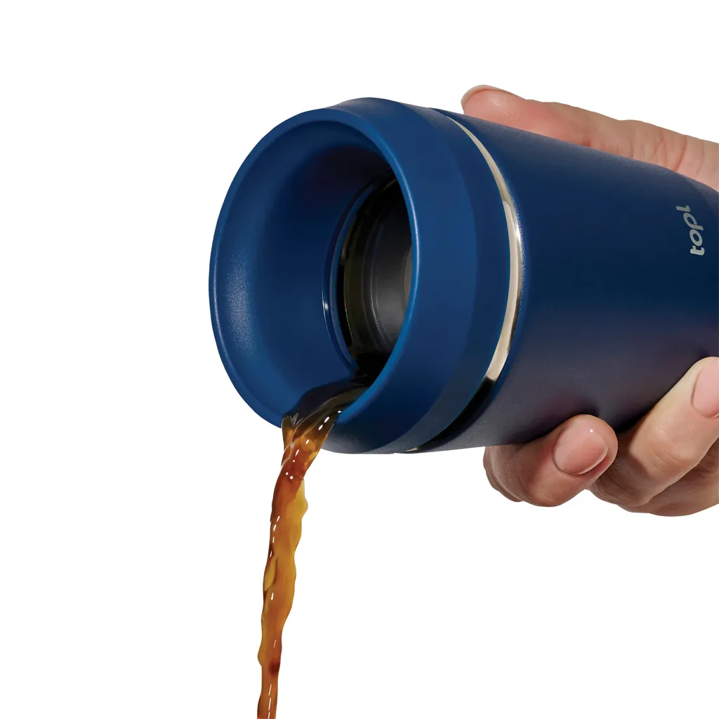Topl-Trinkbecher aus rec. Stahl mit 360-Grad-Deckel 236ml, navy blau – Bild 3