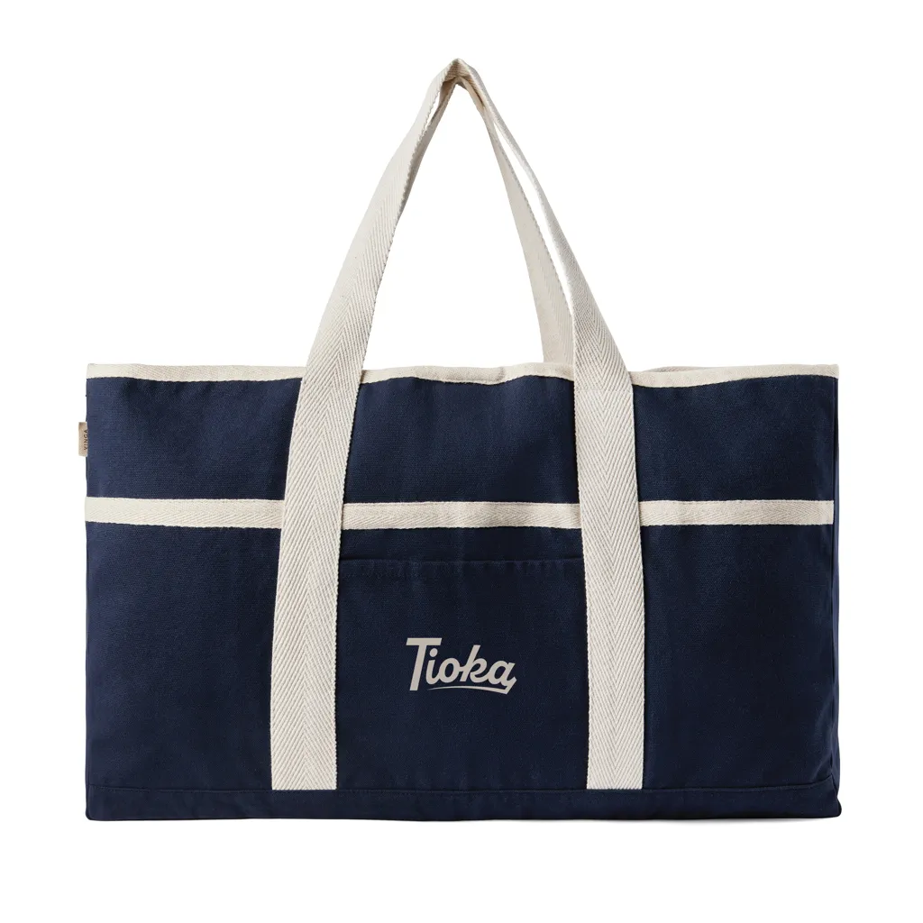 VINGA Volonne AWARE™ Strandtasche aus recyceltem Canvas, blau – Bild 7