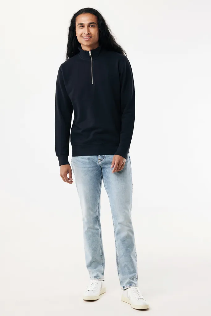 IQONIQ Elgon Quarter-Zip-Sweater aus rec. Baumwolle, schwarz – Bild 4