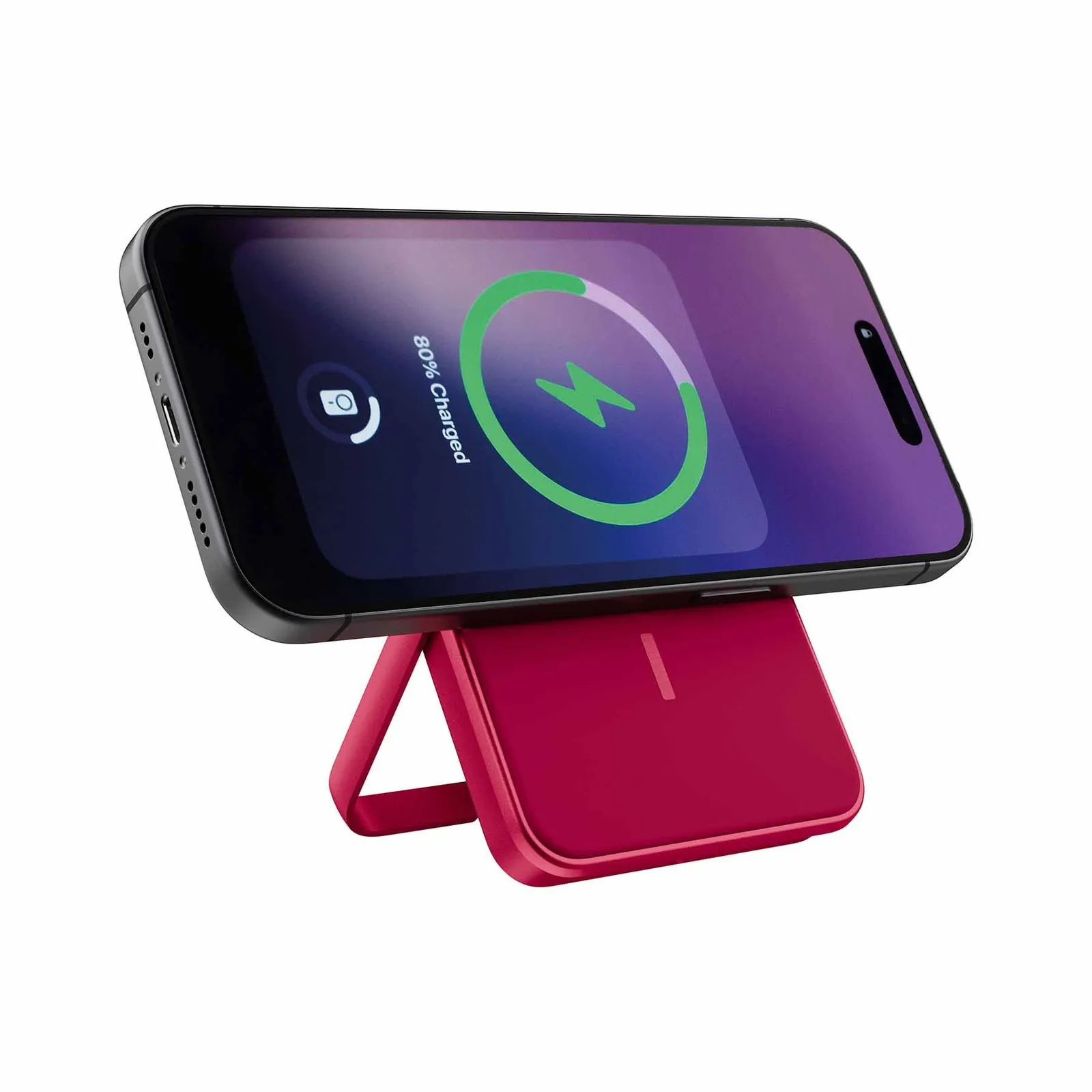 Fresh 'n Rebel Magnetische kabellose Powerbank 5000 mAh, Beerenrot – Bild 2