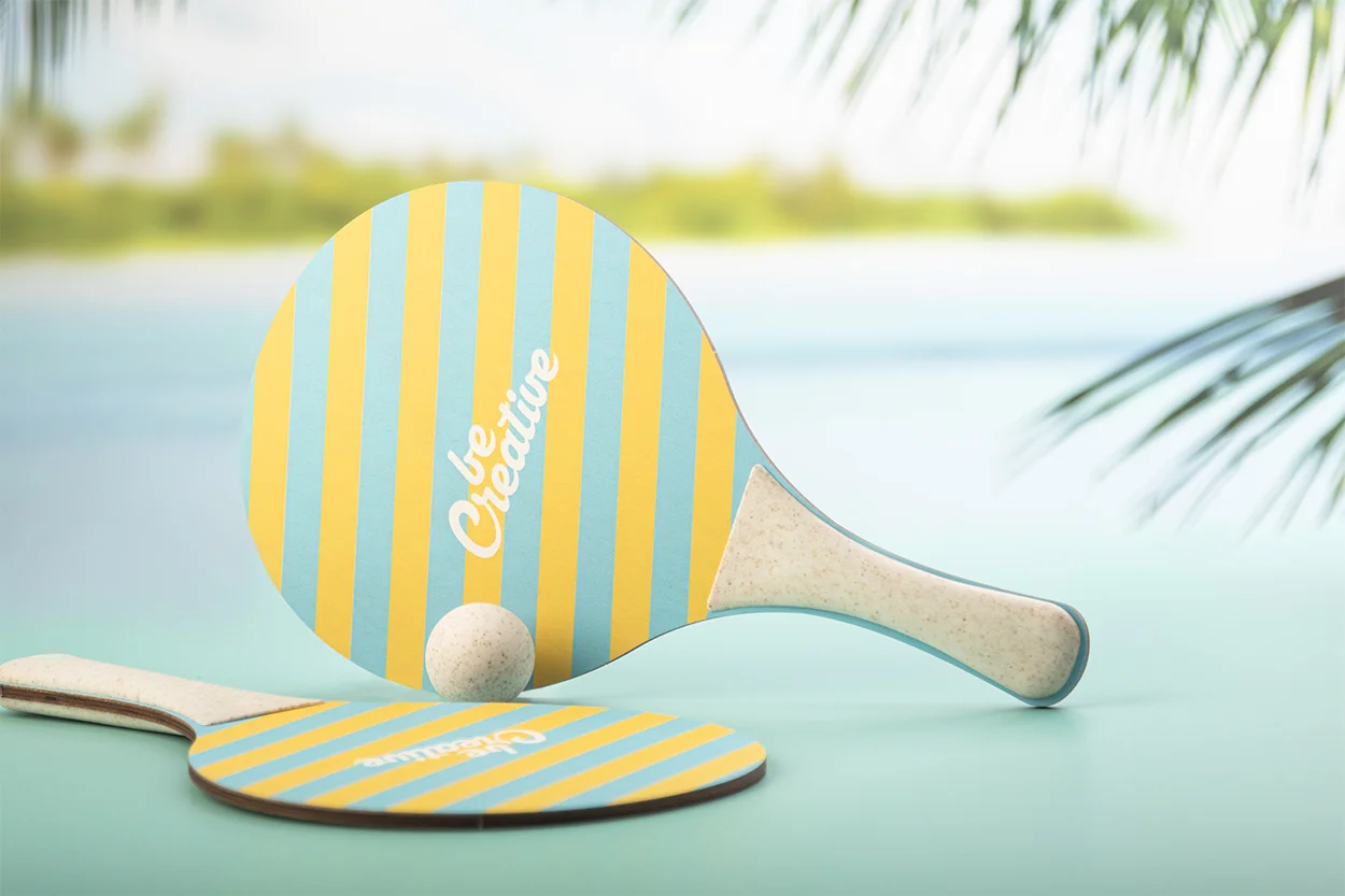 Individuelles Strandtennisset CreaShot, natur – Bild 12