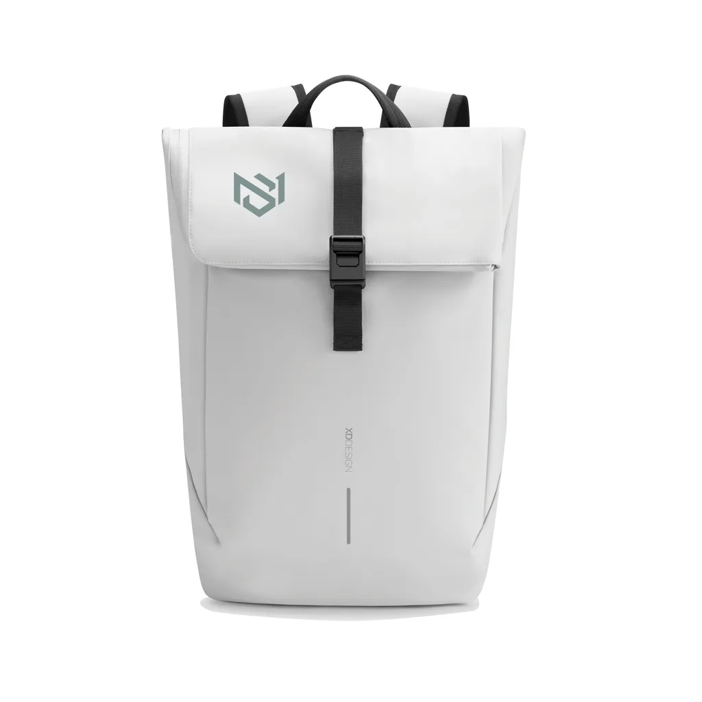 Urban wasserabweisender Flap-Top Rucksack, off white – Bild 20
