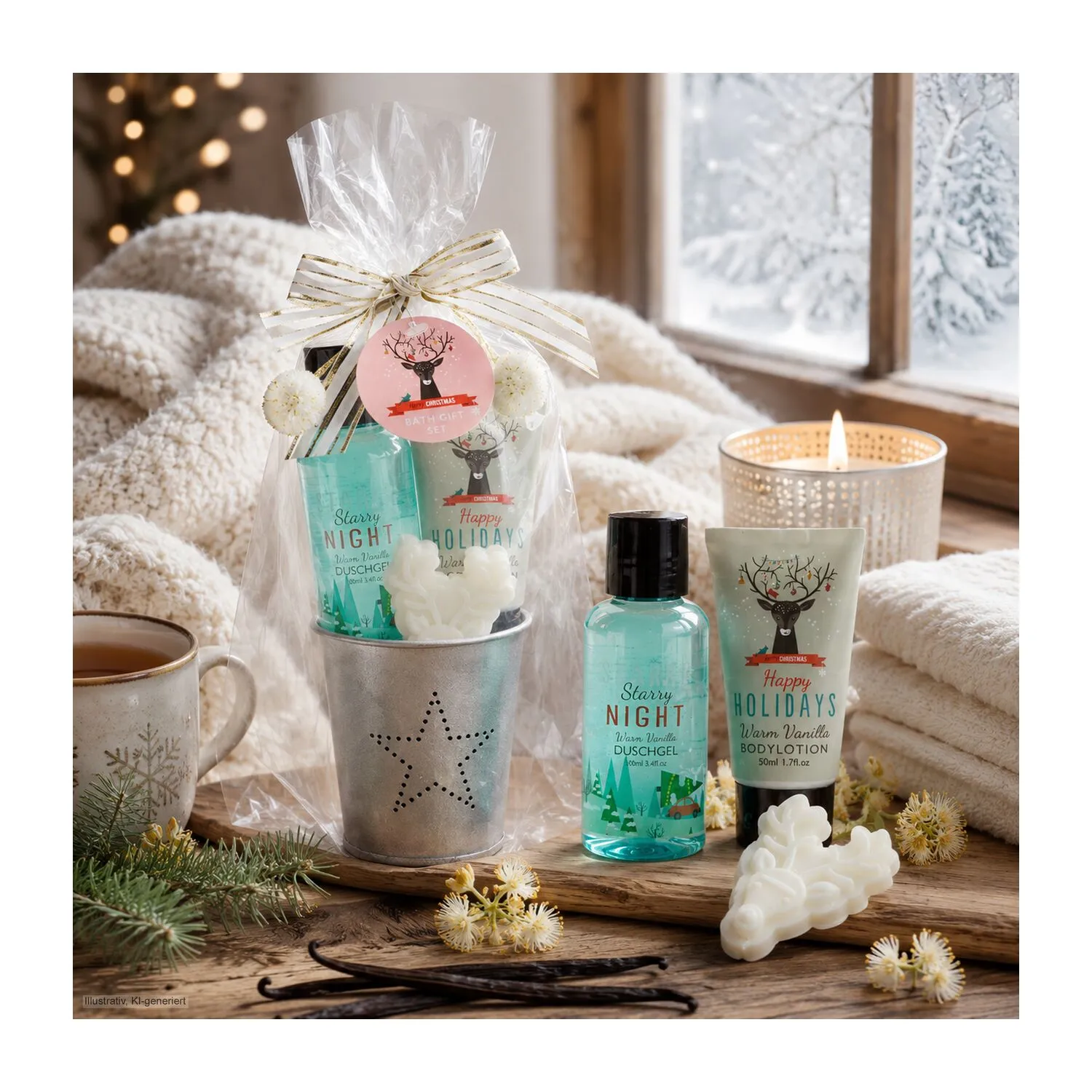 Wellness-Geschenkset: Happy Holidays, silber – Bild 7