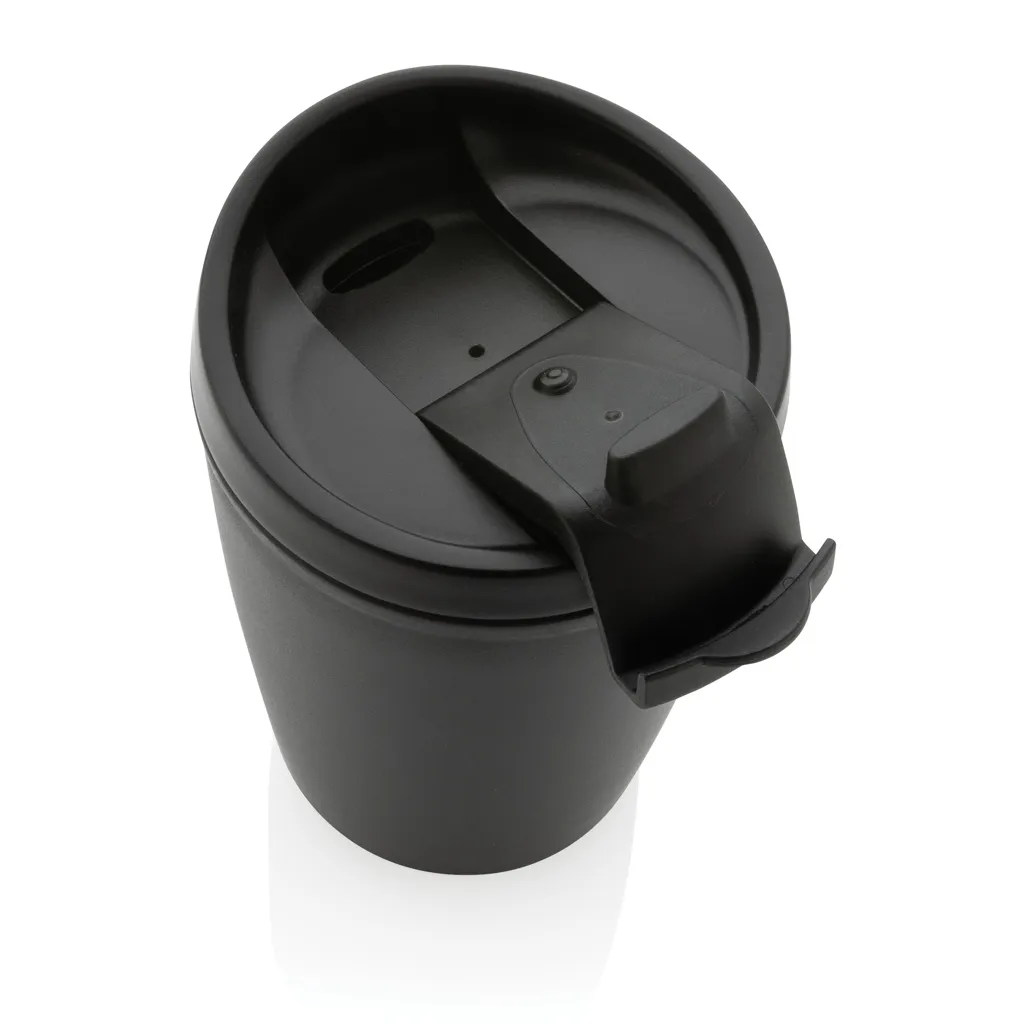 GRS recycelter PP-Becher mit Flip-Deckel, schwarz – Bild 2