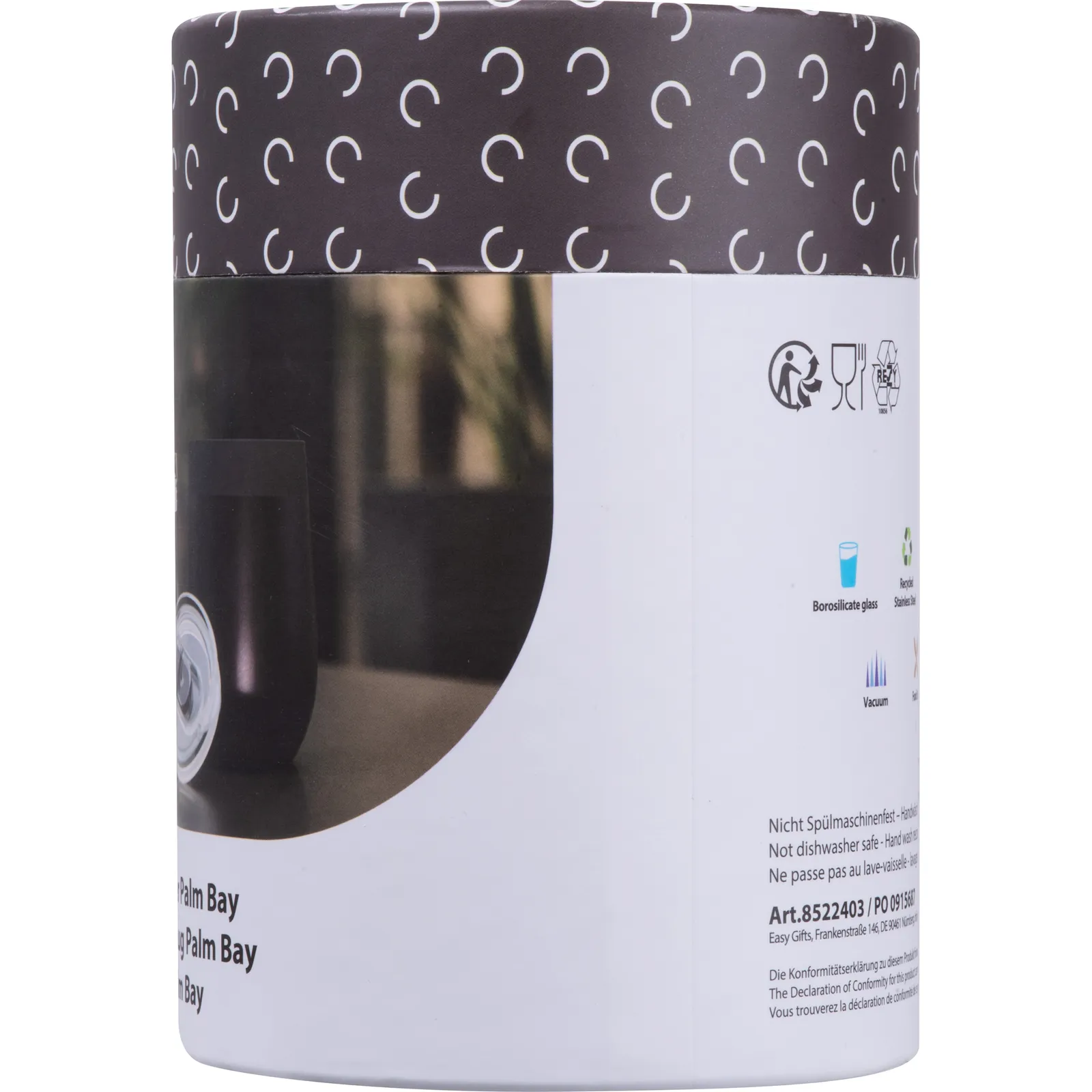 MoLu recycelter Edelstahl Trinkbecher Palm Bay, schwarz – Bild 9