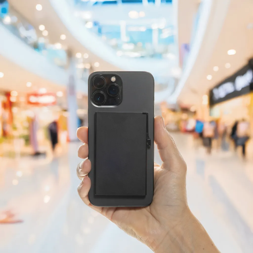 Magnetischer RFID-Kartenhalter aus Aluminium für Smartphones, schwarz – Bild 6