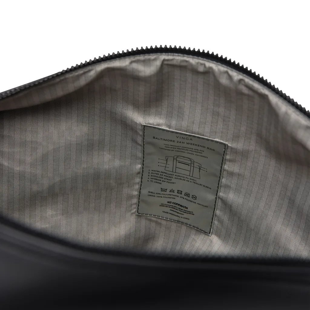 VINGA Baltimore RCS 24h Wochenendtasche, schwarz – Bild 5