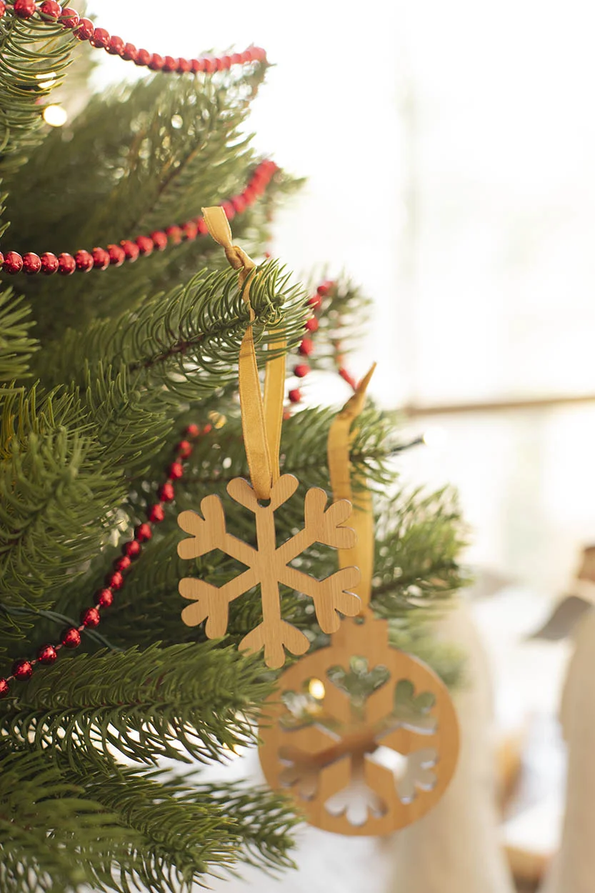Weihnachtsbaumschmuck Jerpstad, Schneeflocke, natur – Bild 3