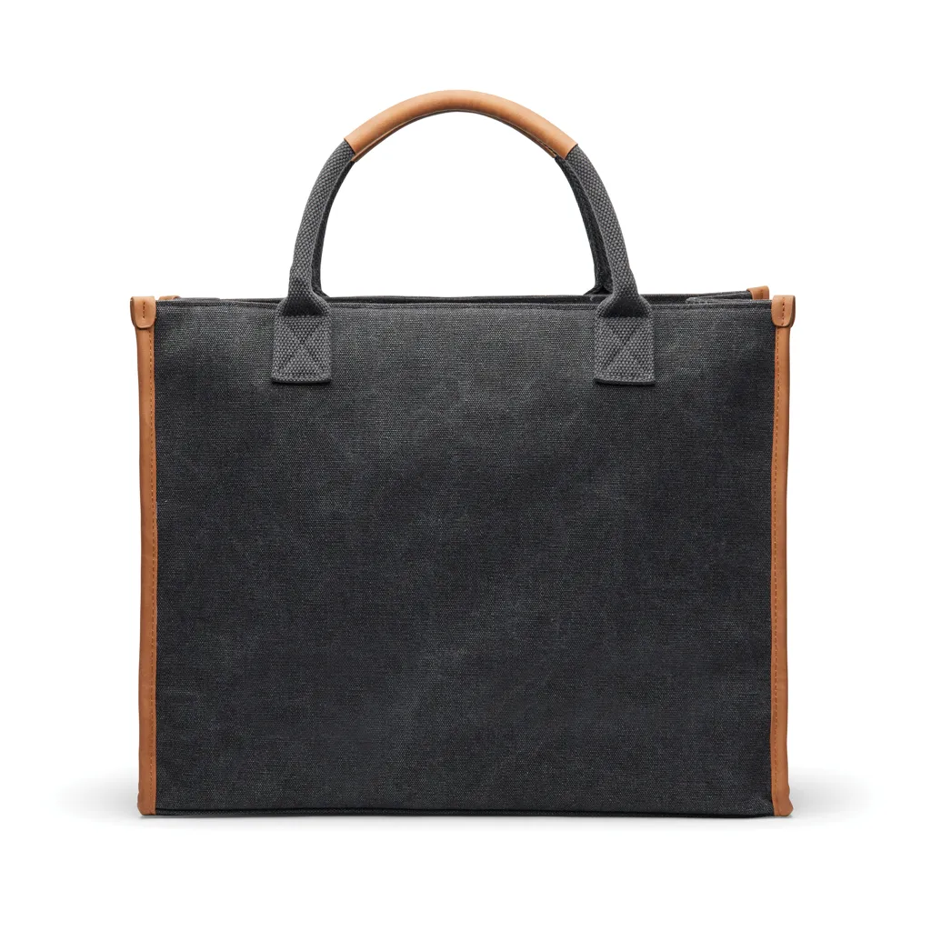 VINGA Bosler Büro-Tasche aus RCS recyceltem Canvas, schwarz – Bild 4