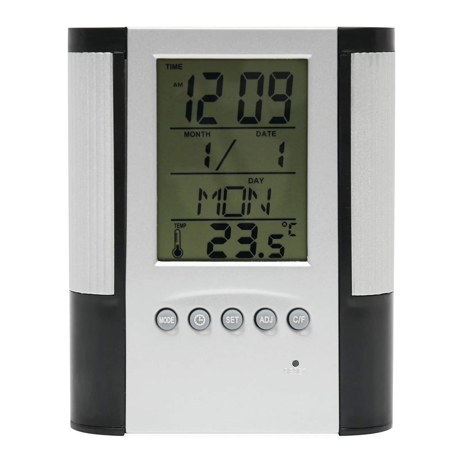 BUTLER - LCD-Wecker schwarz, silber, schwarz, silber – Bild 3