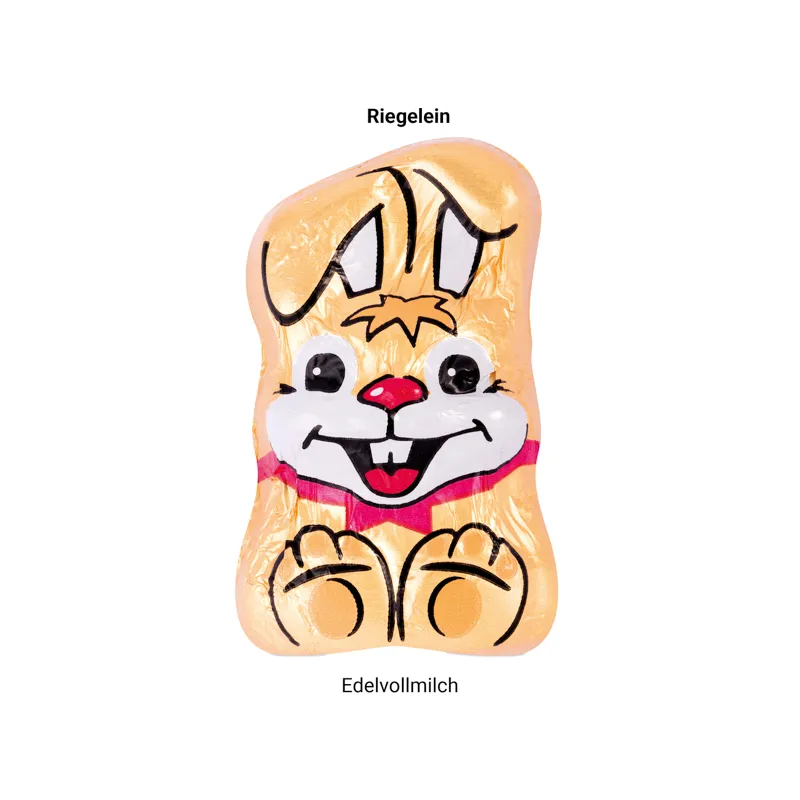 Werbekarte Visitenkartenformat, Riegelein Schokoladen Mini-Osterhase – Bild 2