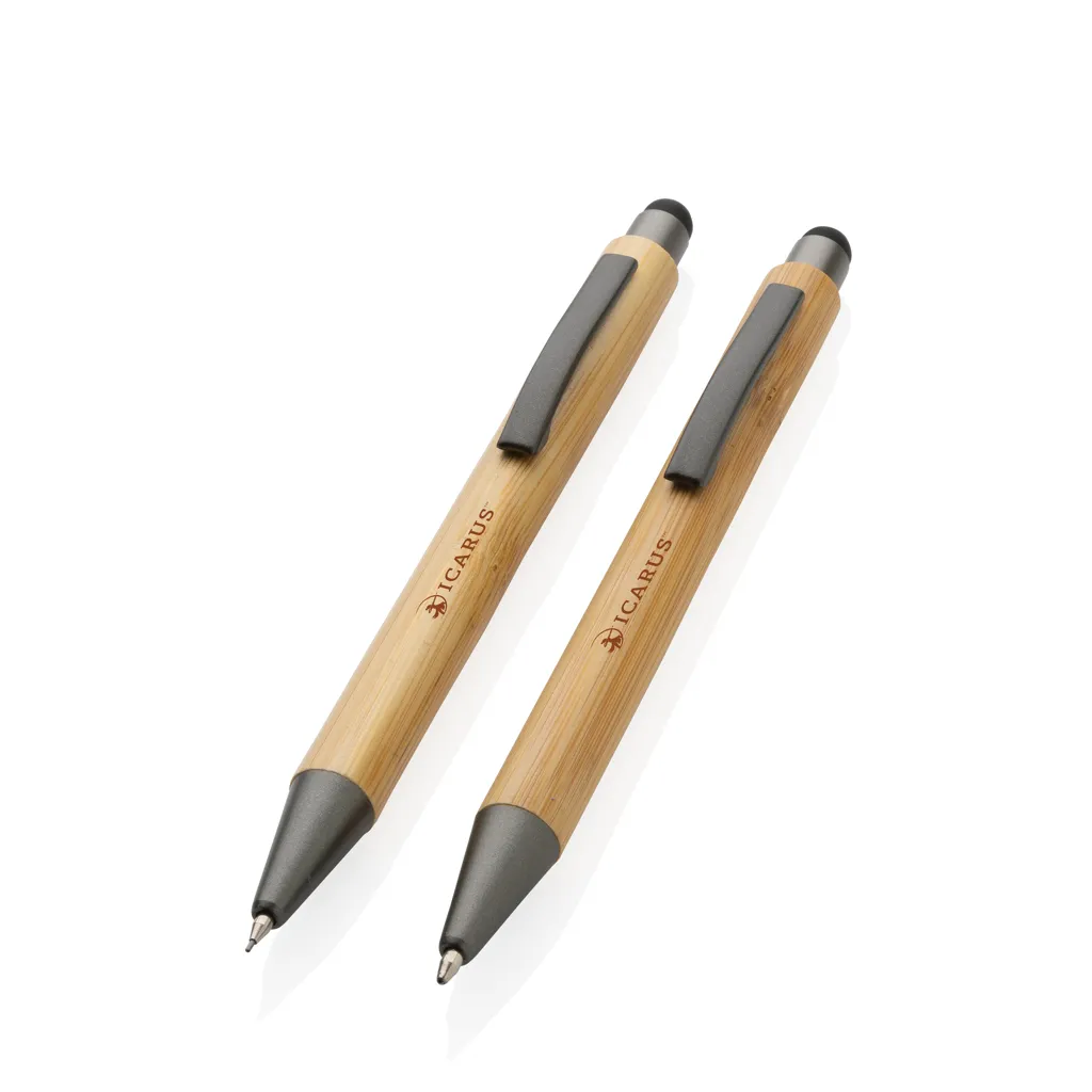 Modernes Bambus-Stifteset in Box, braun – Bild 4