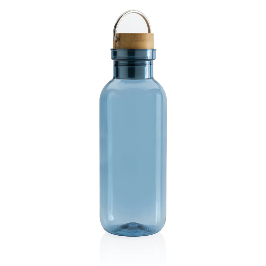 RCS rPET Flasche with Bambusdeckel und Griff, blau – Bild 2