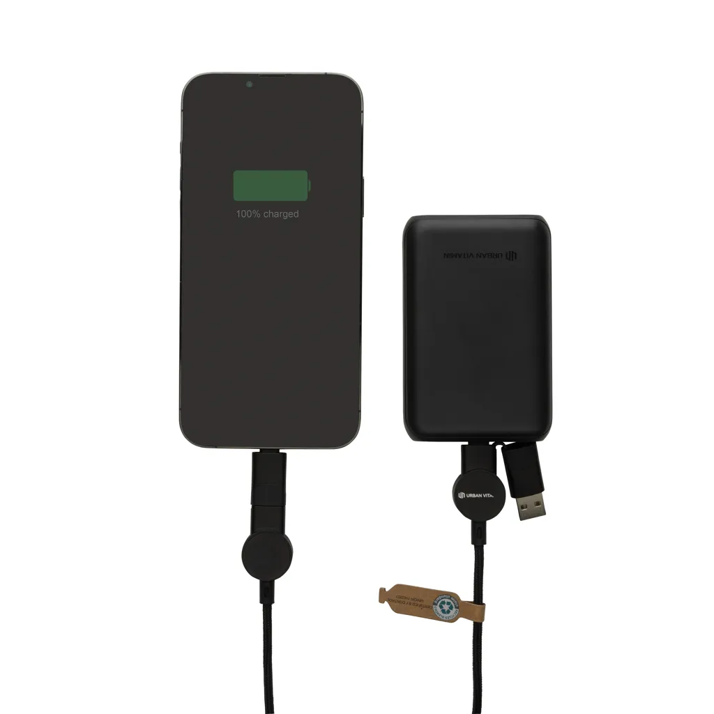 Oakland RCS rKunststoff 1,2m 6-in-1 Fast-Charging 45W Kabel, schwarz – Bild 4