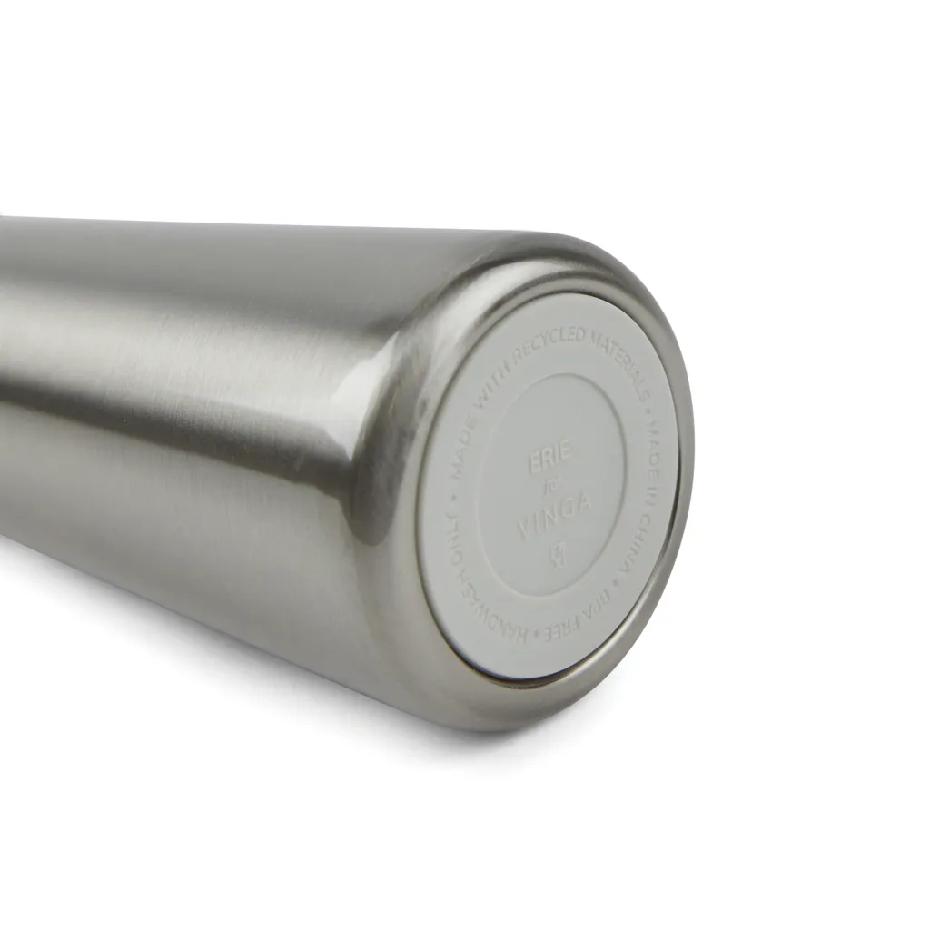 VINGA Erie 450ml Vakuumflasche aus RCS recyceltem Stahl, silber – Bild 2