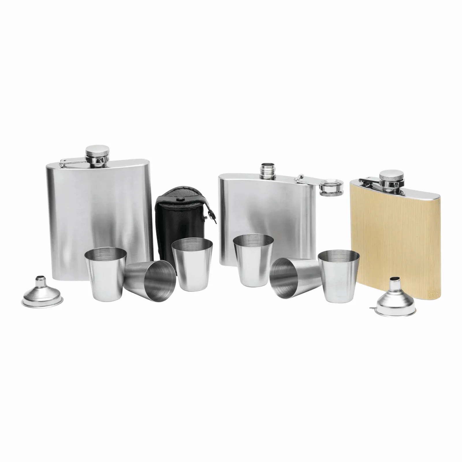 GENTLEMAN - Flachmann-Set schwarz, silber, schwarz, silber – Bild 7