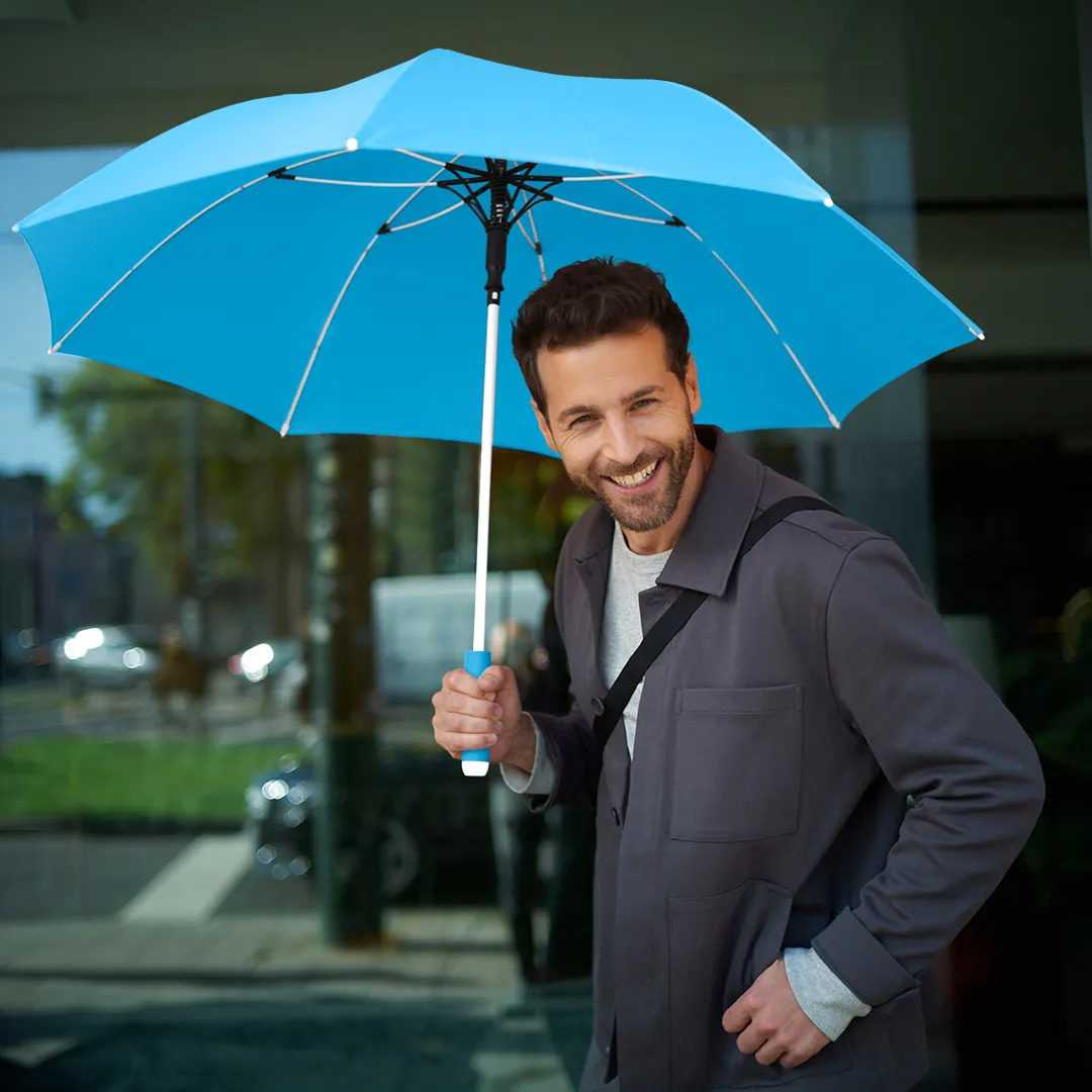 AC-Midsize-Stockschirm FARE® Whiteline, cyan – Bild 6