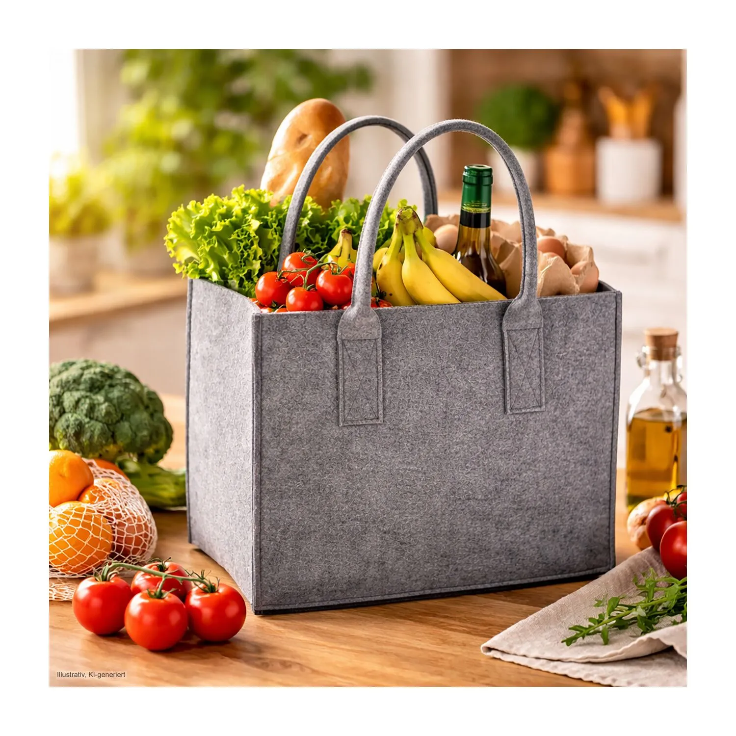 ROMINOX® Vegane Filztasche // Relana, grau – Bild 5