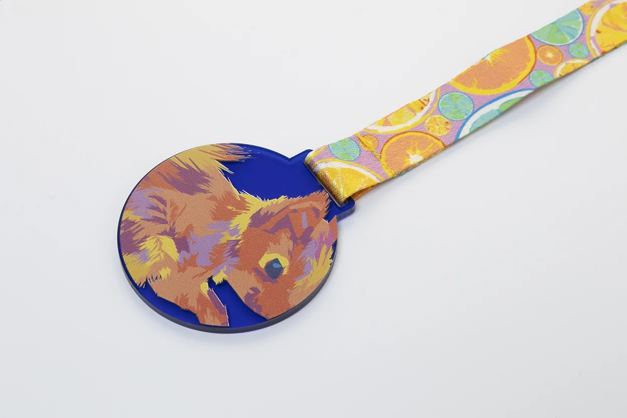 Individuelle Medaille Subdal Colour, blau/transparent – Bild 3