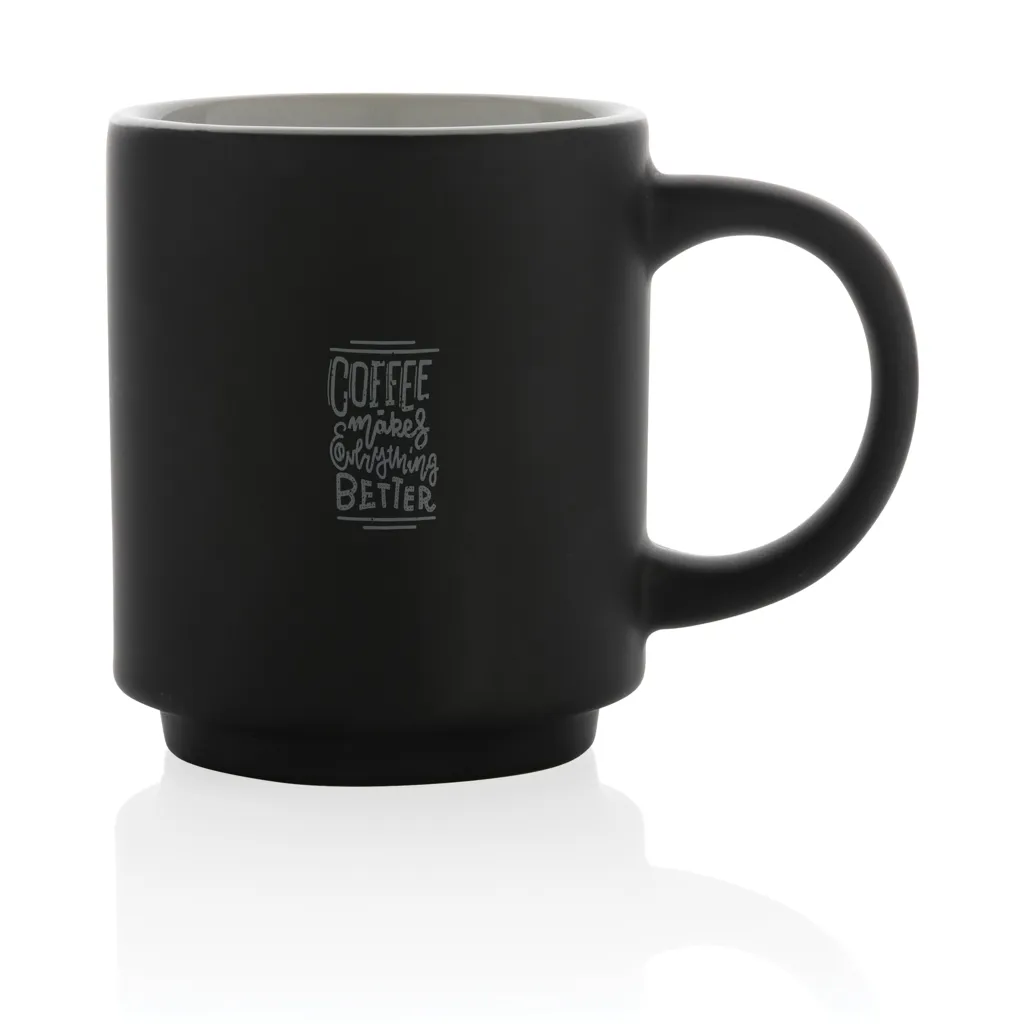 Stapelbare Keramiktasse, 180ml, schwarz – Bild 3