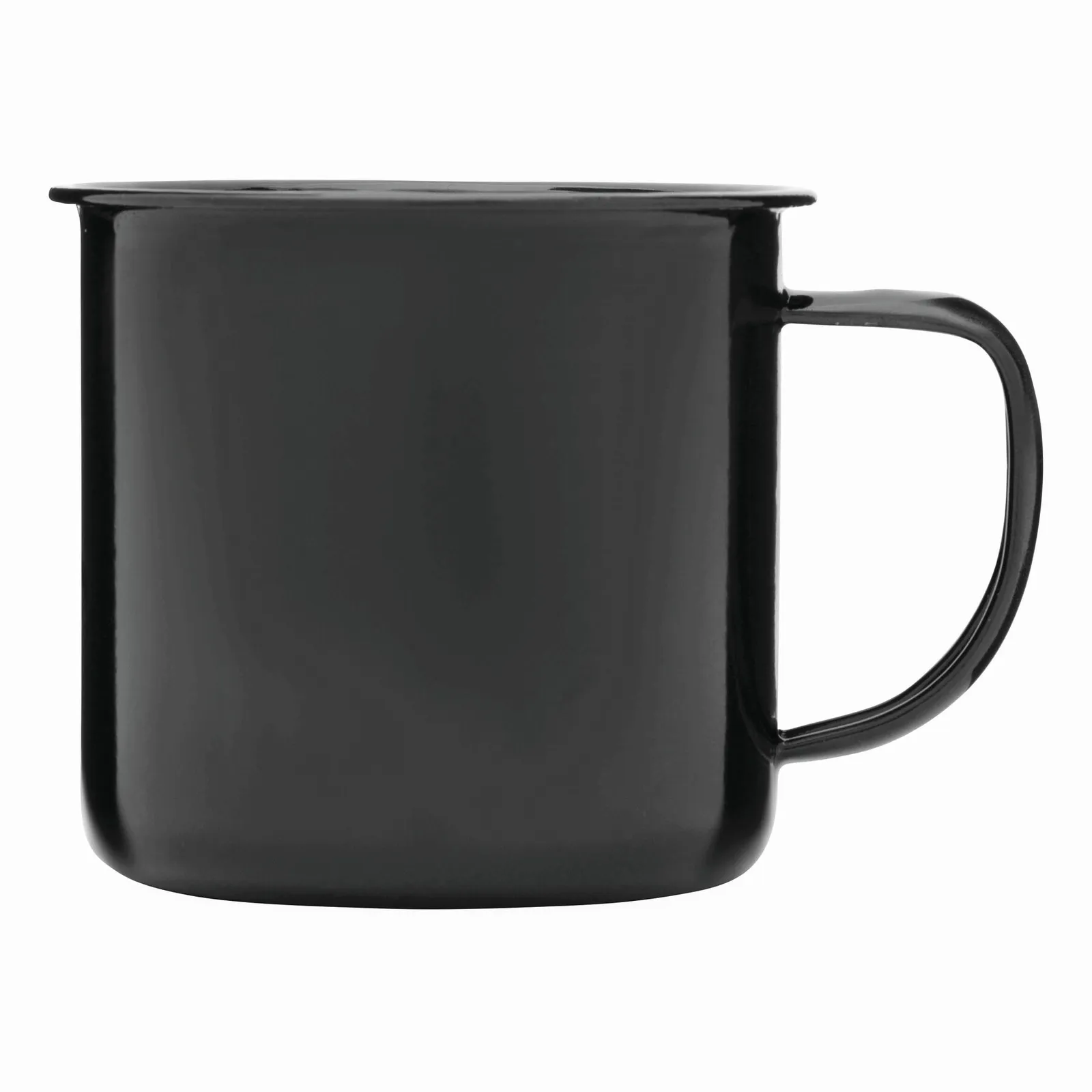 RETRO CUP - Emaille Becher, schwarz, weiß – Bild 2