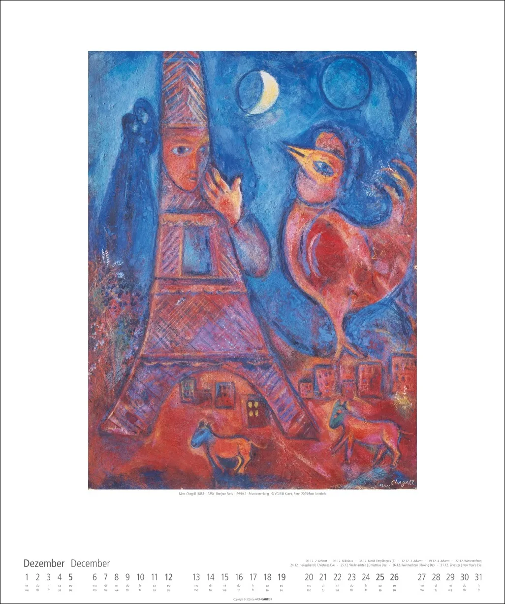 Marc Chagall Wandkalender 2027 – Bild 13