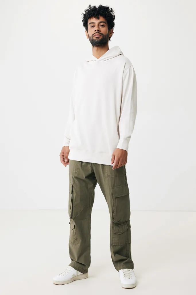 IQONIQ Yengo Hoodie mit Seitentaschen aus rec. Baumwolle, ivory white – Bild 5