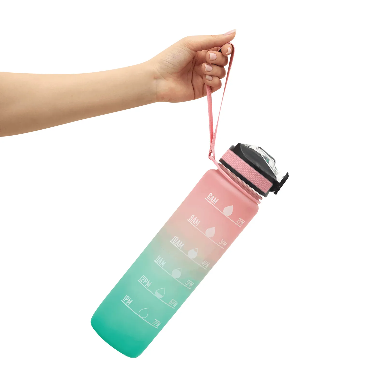 HYDRO LEVEL - Sport-Trinkflasche, pink, türkis – Bild 10
