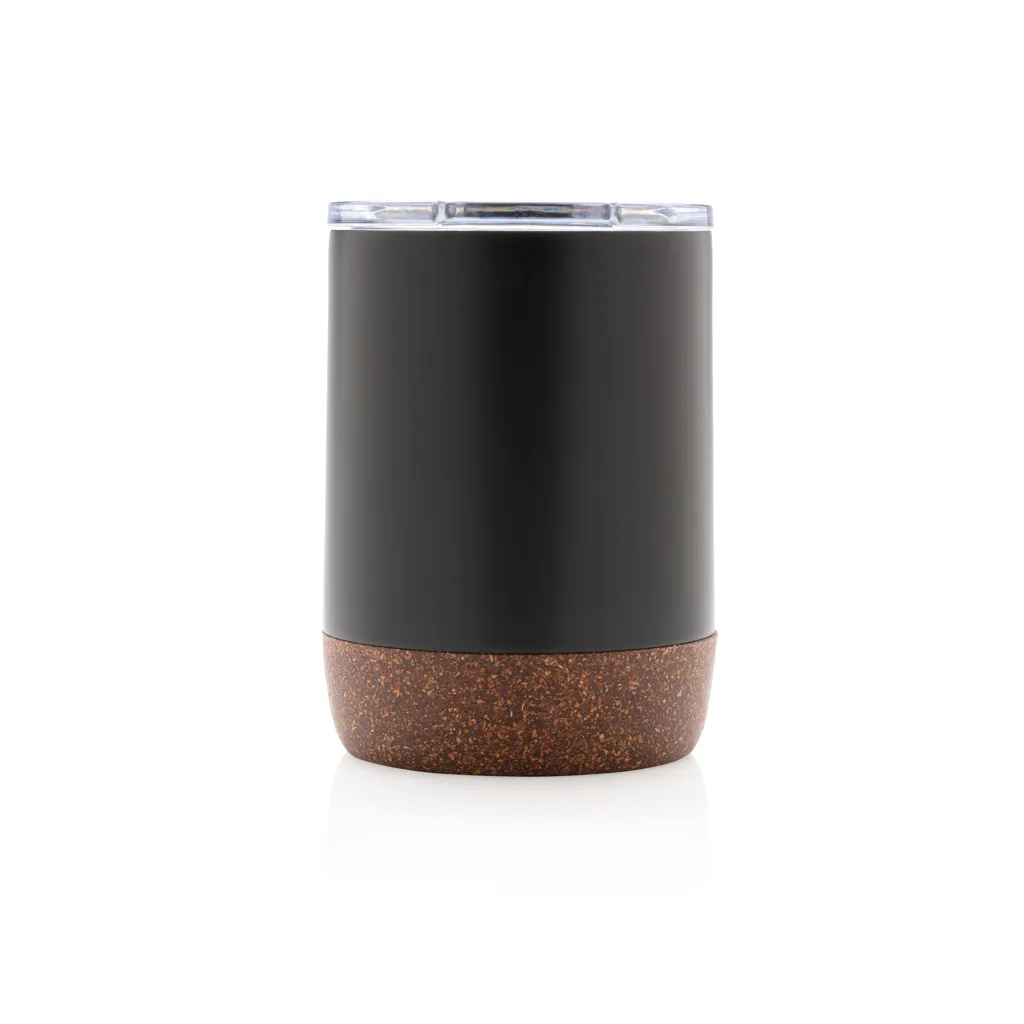 Kleine Vakuum-Kaffeetasse aus RCS rSteel & Kork, schwarz – Bild 2