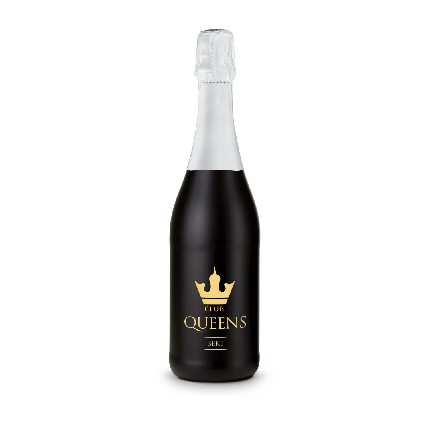 Sekt Cuvée - Flasche schwarz, 0,75 l, weiß – Bild 2