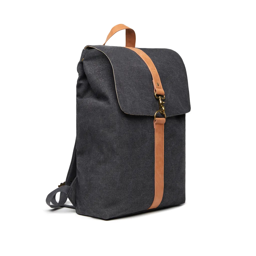 VINGA Bosler Rucksack aus GRS recyceltem Canvas, schwarz – Bild 3