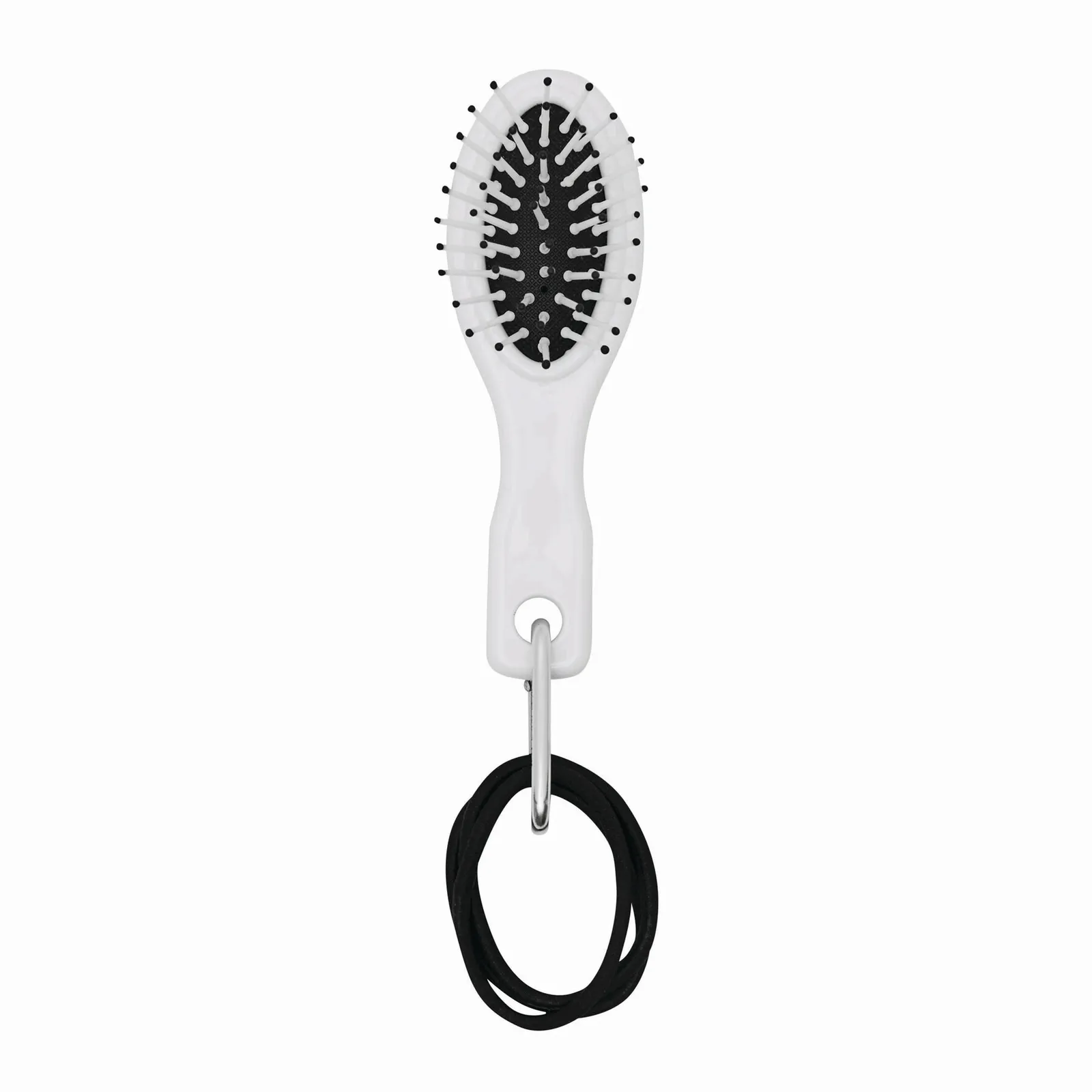 COIFFEUR - Reisebürste mit Haargummis schwarz, weiß, schwarz, weiß – Bild 2